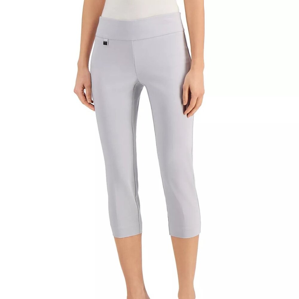 New Alfani Pull-On Capri with Tummy-Control Light Gray US Size 14